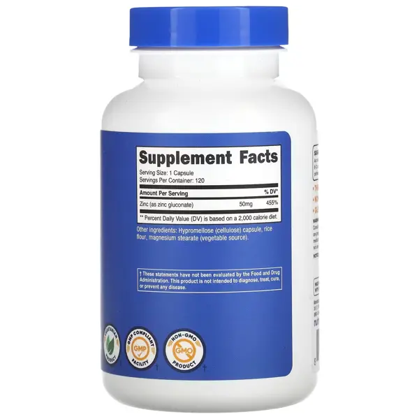 Nutricost Zinc Gluconate 50mg Capsules